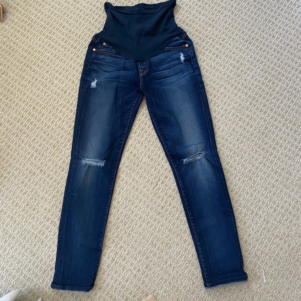 Pea in a pod collab with 7 for all mankind maternity boyfriend jeans